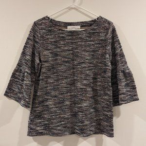 Loft Multicolor Knit Blouse, Size Medium